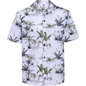 Hawaiian Shirts for Men Flower Casual Short Sleeve Regular Fit Mens Aloha Shirts